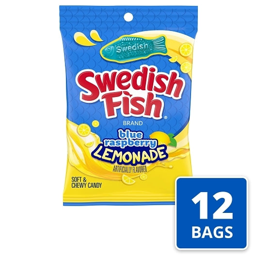 Swedish Fish Blue Raspberry Lemonade Soft Candy, 12 x 8.04 oz Case - Candy & Confections