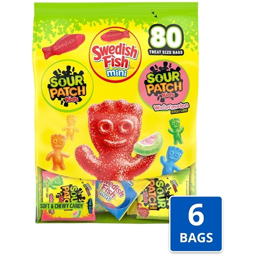 Sour Patch/Swedish Fish Red Candy 80 Count, 6 x 2.27 lb Case - Candy & Confections