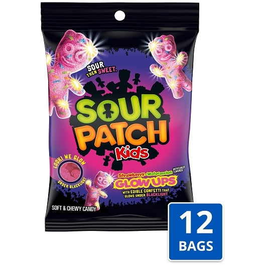 Sour Patch Kids Glow Ups Peg Bag, 12 x 6.7 oz Case - Disposables