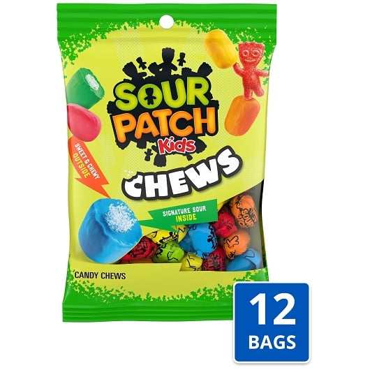 Sour Patch Kids Chews Assorted Soft Candy Bag, 12 x 5.12 oz Case - Candy & Confections