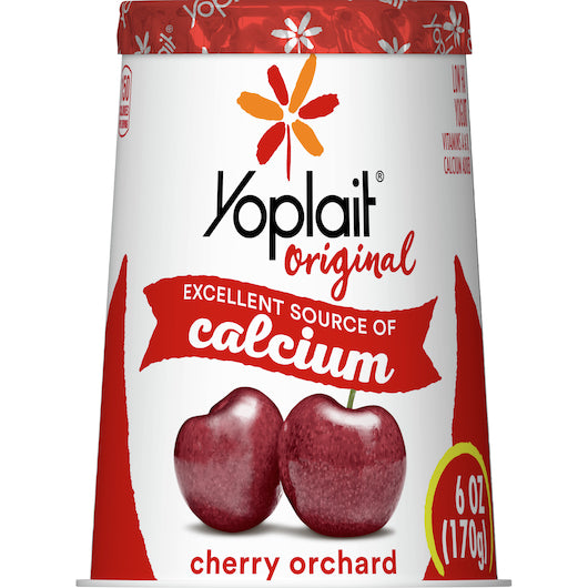 Yoplait Original Cherry Orchard Yogurt, 12 x 6 oz Case - Front/center packaged product image