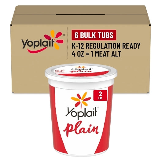 Yoplait Fat-Free Plain Yogurt, 6 x 32 oz Case - Cheese & Dairy