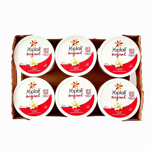 Yoplait Low Fat Vanilla Yogurt, 6 x 32 oz Case - GS1 open-case image