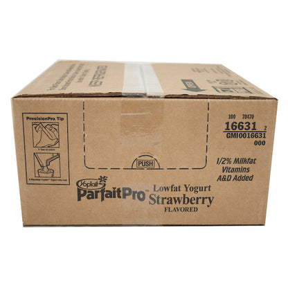 Yoplait ParfaitPro Low Fat Strawberry Yogurt, 6 x 4 lb Case - GS1 closed shipping case image