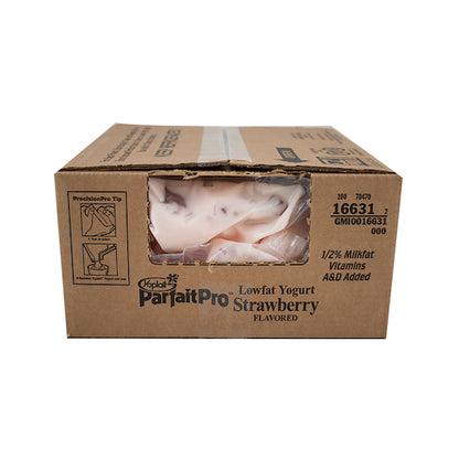 Yoplait ParfaitPro Low Fat Strawberry Yogurt, 6 x 4 lb Case - GS1 open-case image