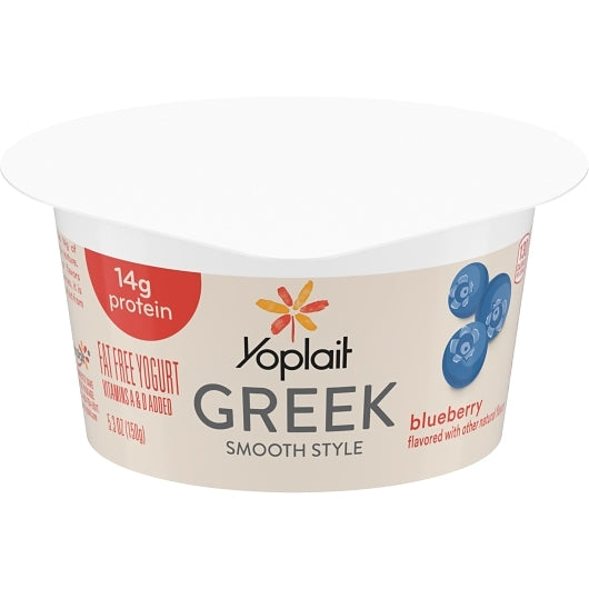 Yoplait Greek Blended Blueberry Yogurt, 5.3 Ounce - 12 per case. - DOT product image 2