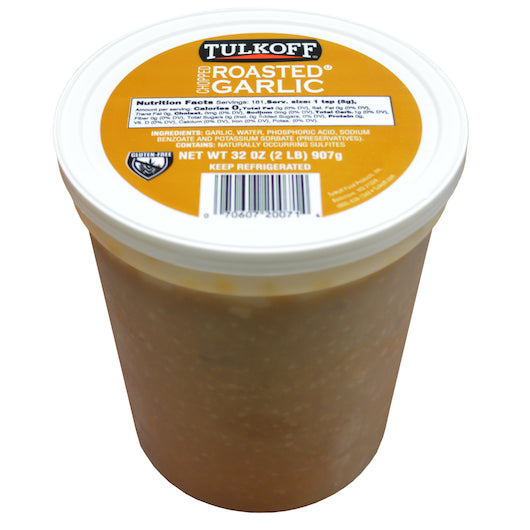 Tulkoff Chopped Roasted Garlic in Water, 6 x 32 oz Case - Fruit & Sides