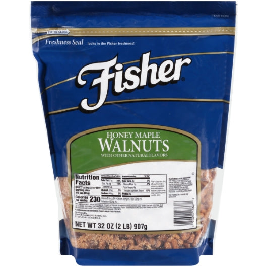 Fisher Honey Maple Walnut Halves & Pieces, 3 x 32 oz Case - DOT product image 2