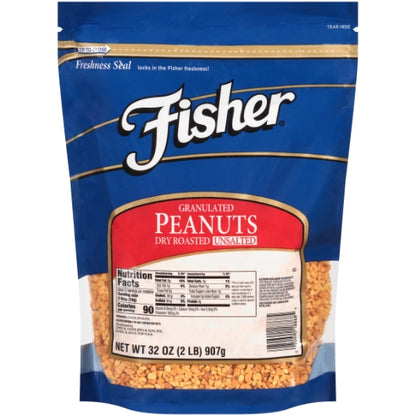Fischer Dry Roasted Granulated Peanuts No Salt, 3 x 32 oz Case - DOT product image 2
