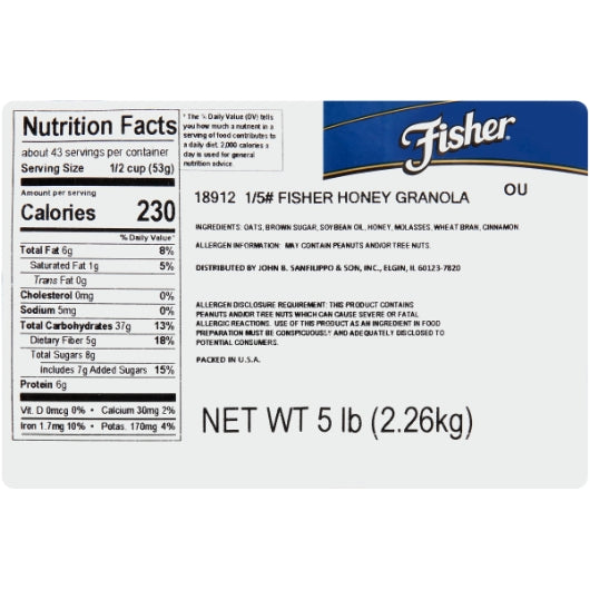 Fisher Honey Granola, 1 x 5 lb Case - DOT product image 7