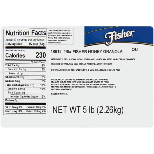 Fisher Honey Granola, 1 x 5 lb Case - DOT product image 8