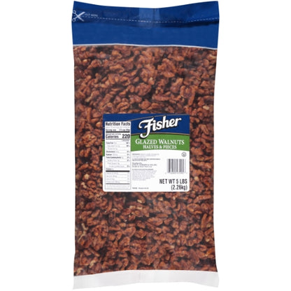 Fisher Walnut Halves & Pieces Glazed, 1 x 5 lb Case - DOT product image 2
