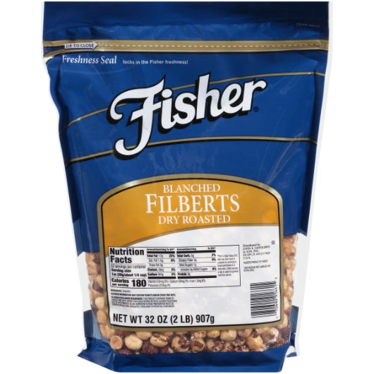 Fisher Dry Roasted Blanched Whole Filberts, 3 x 32 oz Case - DOT product image 2