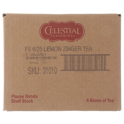Celestial Seasonings HERB TEA LEMON ZINGER, 6 x 25 each Case - DOT product image 2