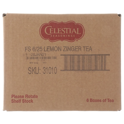 Celestial Seasonings HERB TEA LEMON ZINGER, 6 x 25 each Case - DOT product image 2