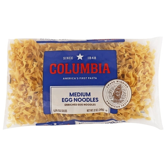Columbia Medium Egg Noodle, 12 x 12 oz Case - Pantry Ingredients