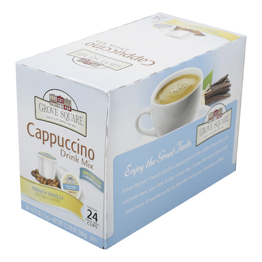 Grove Square French Vanilla Cappuccino Single Service Brewing Cup, 4 x 12.7 oz Case - DOT product image 2