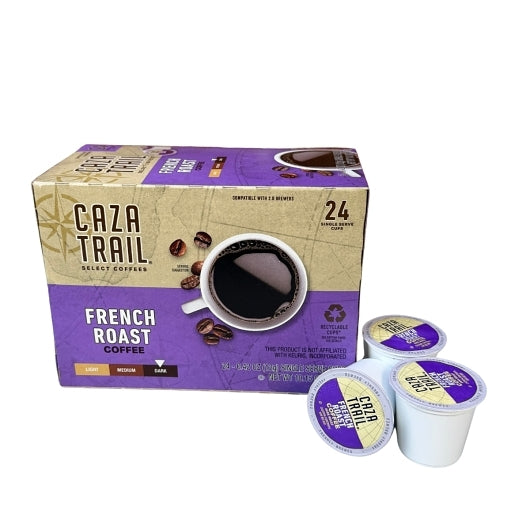 Caza Trail Coffee French Roast Single Service Brewing Cup, 4 x 24 each Case - Coffee & Tea