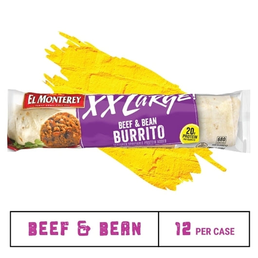 El Monterey XX-Large Beef & Bean Burrito, 12 x 9.5 oz Case - DOT product image 3