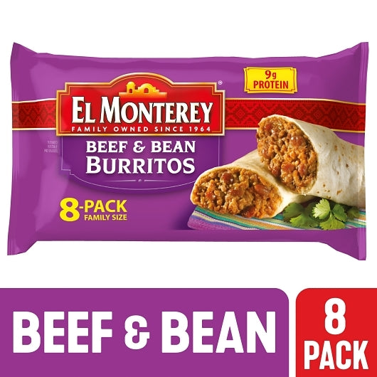 El Monterey Beef & Bean Burrito, 8 x 2 lb Case - DOT product image 3