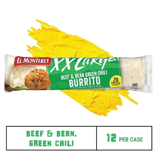 El Monterey XX Large Beef, Been & Green Chili Burrito, 12 x 9.5 oz Case - DOT product image 4