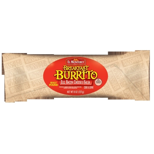 El Monterey Individually Wrapped Egg, Bacon, Salsa & Cheese Burrito, 12 x 8 oz Case - DOT product image 2