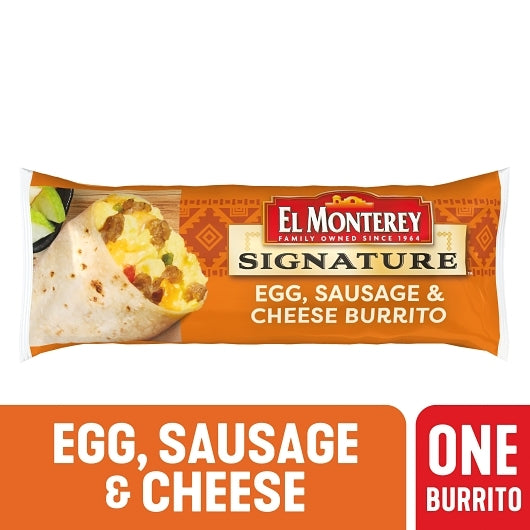 El Monterey Individually Wrapped Egg, Sausage, & Cheese Burrito, 24 x 4.5 oz Case - DOT product image 2