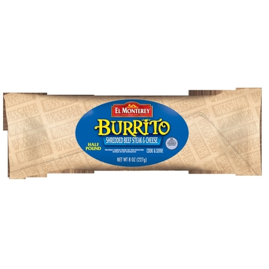 El Monterey Individually Wrapped Shredded Beef Steak & Cheese Burrito, 12 x 8 oz Case - DOT product image 7