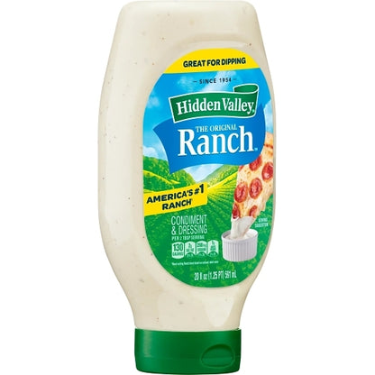 Hidden Valley Easy Squeeze Ranch Dressing Bottle, 6 x 20 fl oz Case - DOT product image 4