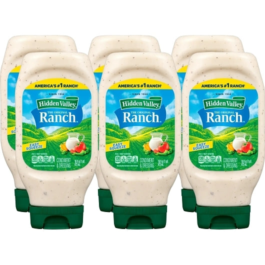 Hidden Valley Ranch Dressing Bottle, 6 x 16 fl oz Case - GS1 product shown out of package