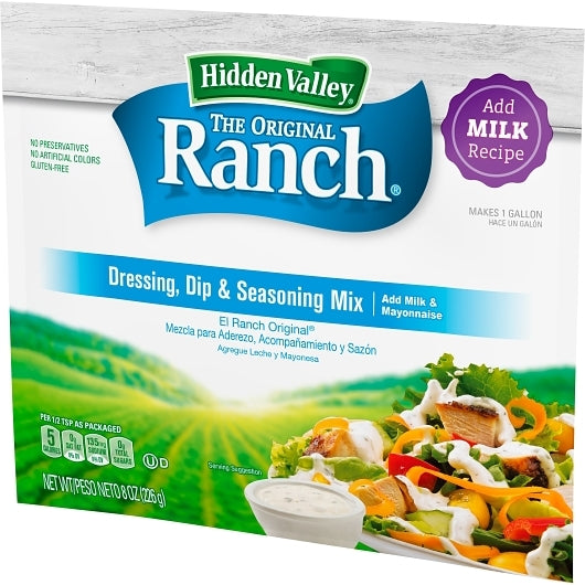Hidden Valley Milk Based Original Ranch Dry Salad Dressing Mix, 12 x 8 oz Case - DOT product image 7