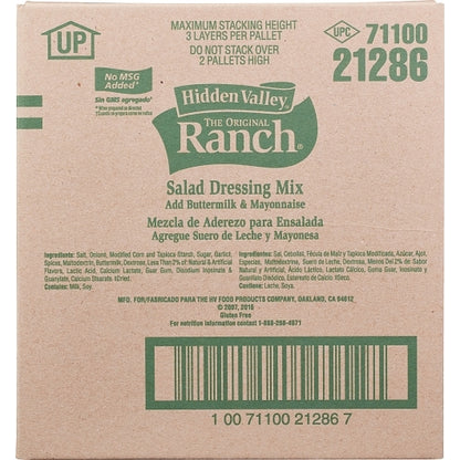 Hidden Valley No Msg Buttermilk Ranch Mix Dressing Bulk, 1 x 18 lb Case - DOT product image 4