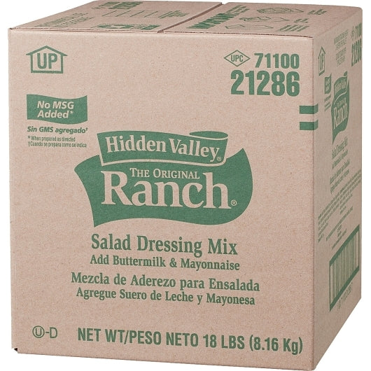Hidden Valley No Msg Buttermilk Ranch Mix Dressing Bulk, 1 x 18 lb Case - DOT product image 8