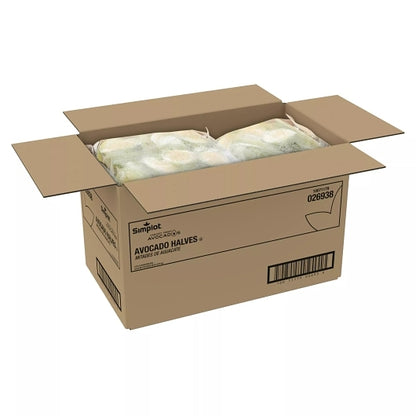 Simplot Harvest Fresh Avocados Individual Quick Frozen Avocado Halves, 12 x 2 lb Case - GS1 open-case image