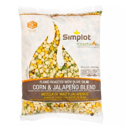 RoastWorks Roasted Corn & Jalapenos, 6 x 2.5 lb Case - Frozen Vegetables & Sides