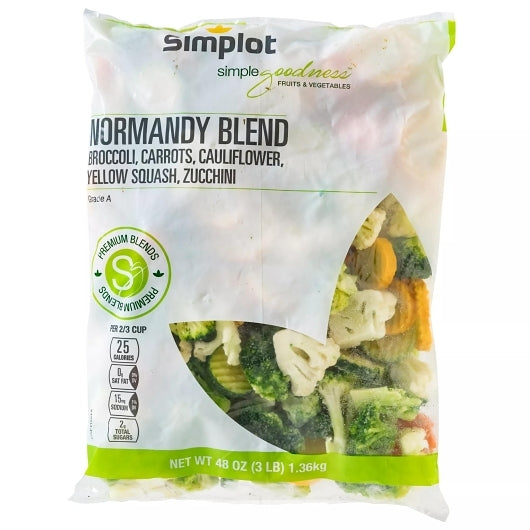 Simplot Simple Goodness NORMANDY Vegetable BLEND, 8 x 2 lb Case - Frozen Vegetables & Sides