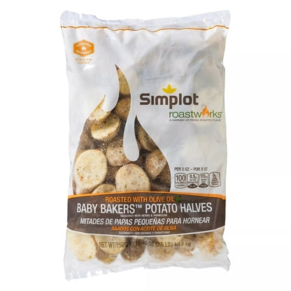 Simplot RoastWorks Roasted Baby Bakers Halves Herb Parm, 6 x 2.5 lb Case - Frozen Vegetables & Sides
