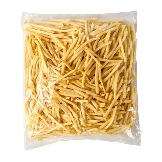 Simplot Beef Tallow Fries & Formed 1/4" Clear Coated Shoestring Fries, 6 x 4.5 lb Case - Frozen Potatoes Sides