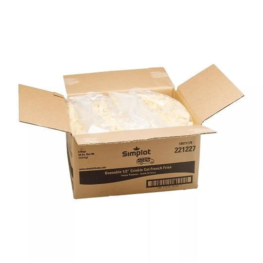 Simplot Traditional Tater OVEN CRINKLE CUT French Fries, 6 x 5 lb Case - DOT product image 2