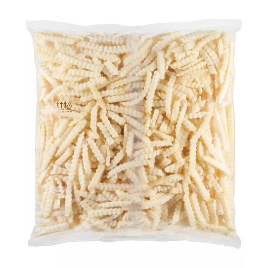 Simplot Blue Ribbon 5/16" Extra Long Fancy Crinkle Cut French Fries, 6 x 5 lb Case - Frozen Potatoes Sides