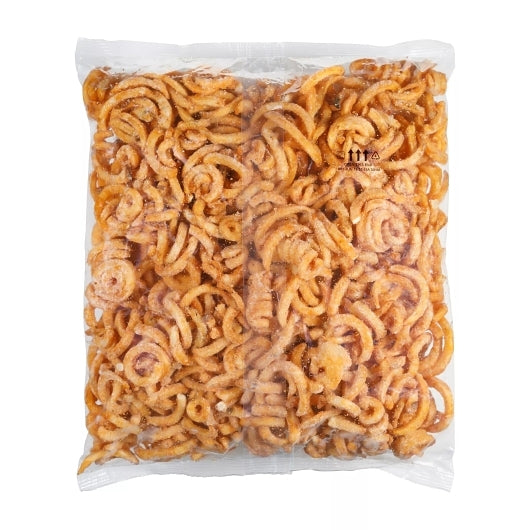 Simplot SeasonedCrisp Skin On Battered Loop French Fries, 6 x 5 lb Case - Frozen Potatoes Sides