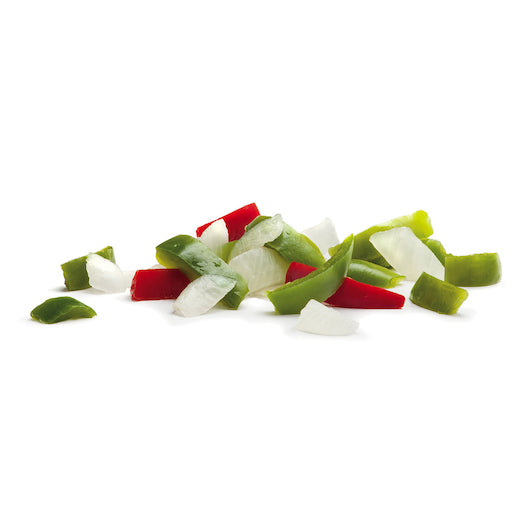 Simplot Pepper Onion Pepper & Onion Fajita Blend, 12 x 2 lb Case - Frozen Vegetables & Sides