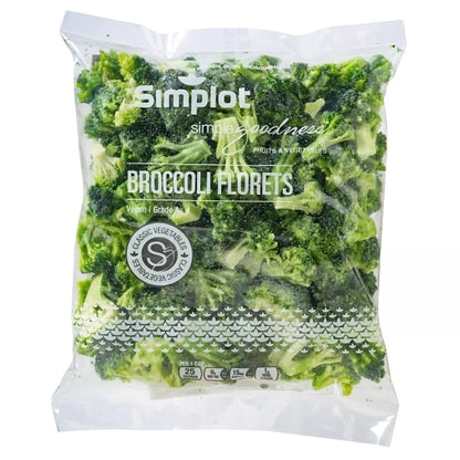 Simplot Simple Goodness Individually Quick Frozen Broccoli Floret, 12 x 2 lb Case - Frozen Vegetables & Sides