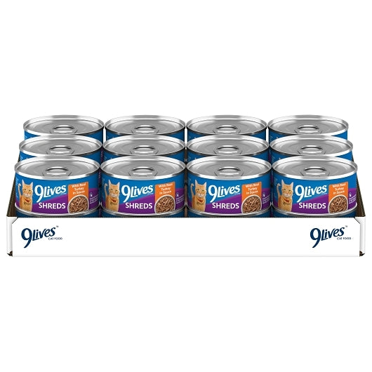 9Lives Shreds Wet Cat Food With Real Turkey in Sauce, 24 x 5.5 oz Case - Pet Food & Pet Care - image 2