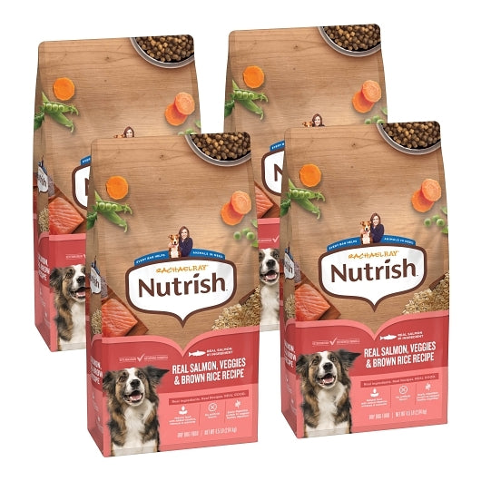 Rachel Ray Adult Dry Salmon Veggies & Brown Rice Whole Health Blend Dog Food Bag, 4 x 72 oz Case - Meat, Poultry &