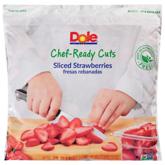 Dole Chef-Ready Individual Quick Frozen Sliced Strawberry, 2 x 5 lb Case - Frozen Fruit