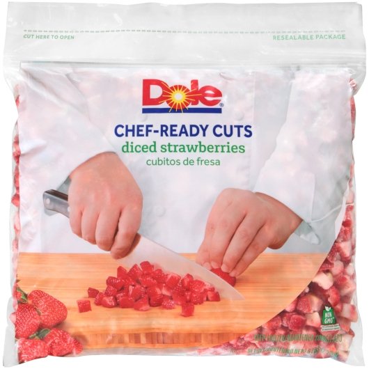 Dole Individual Quick Frozen Strawberry Diced, 2 x 5 lb Case - DOT product image 2