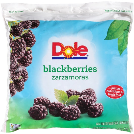Dole Individual Quick Frozen Whole Blackberries, 2 x 5 lb Case - Frozen Fruit
