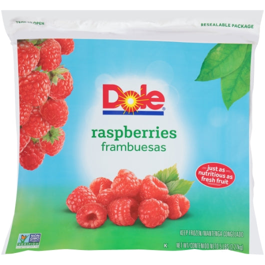 Dole Individual Quick Frozen Whole Raspberry, 2 x 5 lb Case - Frozen Fruit