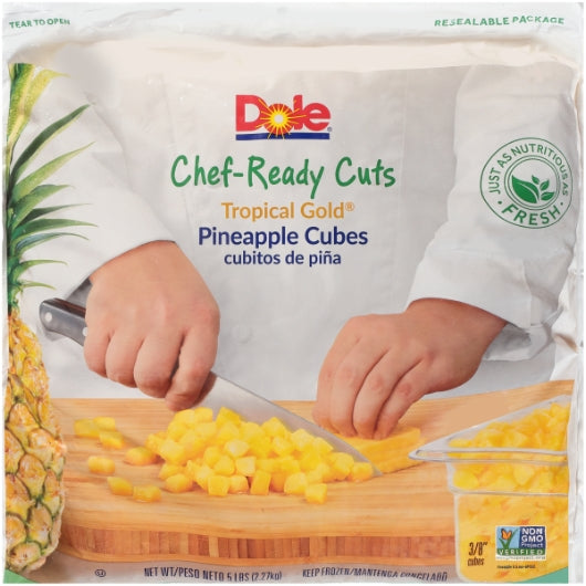 Dole Chef-Ready 3/8 " Individual Quick Frozen Pineapple Cubes, 2 x 5 lb Case - DOT product image 3
